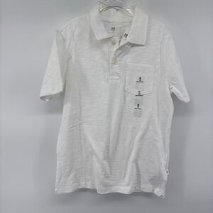 GAP Kids Boys' Polo Shirt Short Sleeve White Casual Top, Size M (8),‎ New
